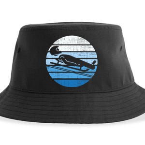 Luge Team Winter Sports Lovers Retro Luge Sustainable Bucket Hat