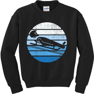 Luge Team Winter Sports Lovers Retro Luge Kids Sweatshirt