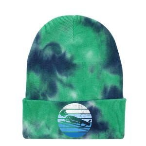 Luge Team Winter Sports Lovers Retro Luge Tie Dye 12in Knit Beanie