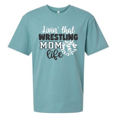 Livin That Wrestling Mom Life Gift Sueded Cloud Jersey T-Shirt