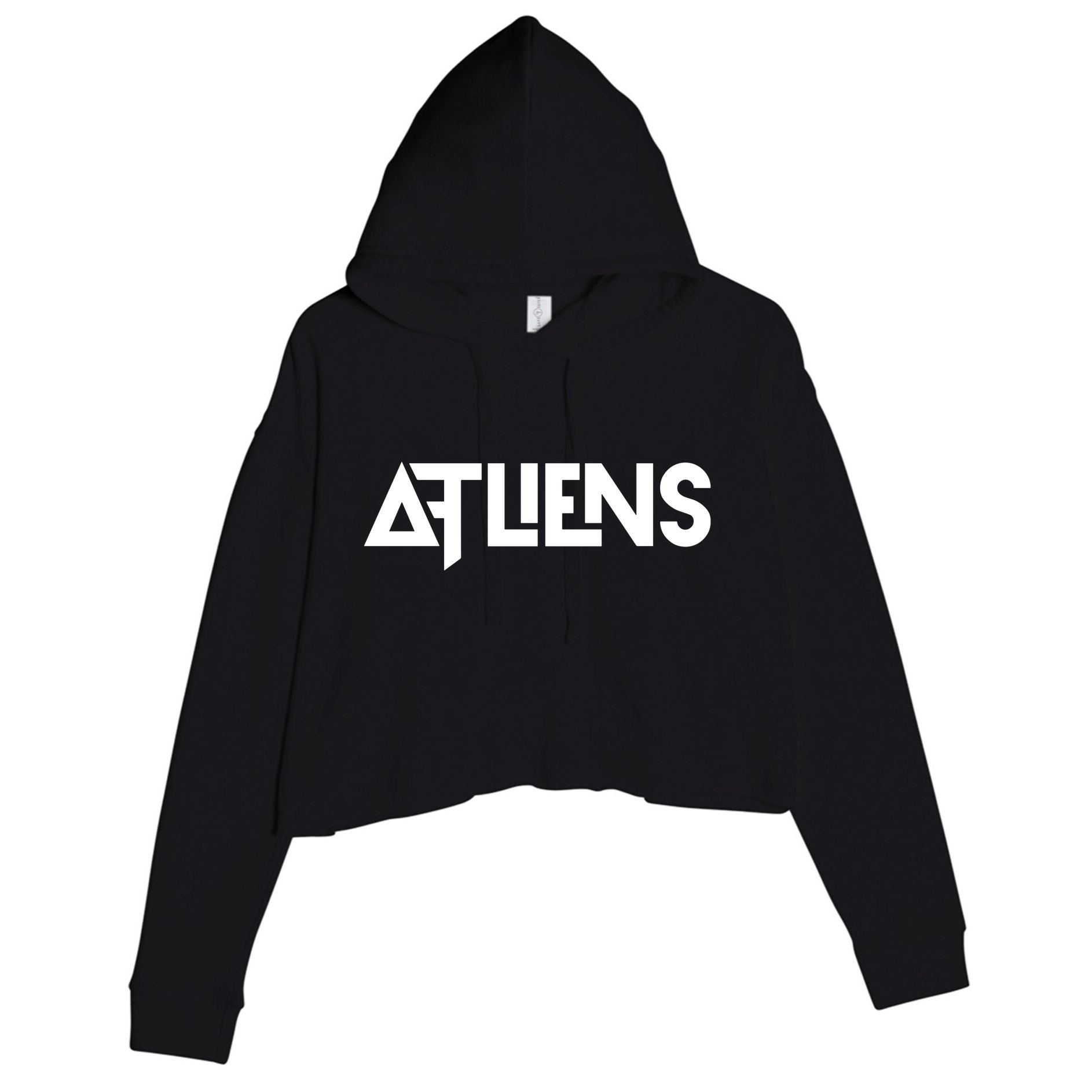 Leaving The World Behind Wavy Crop Fleece Hoodie