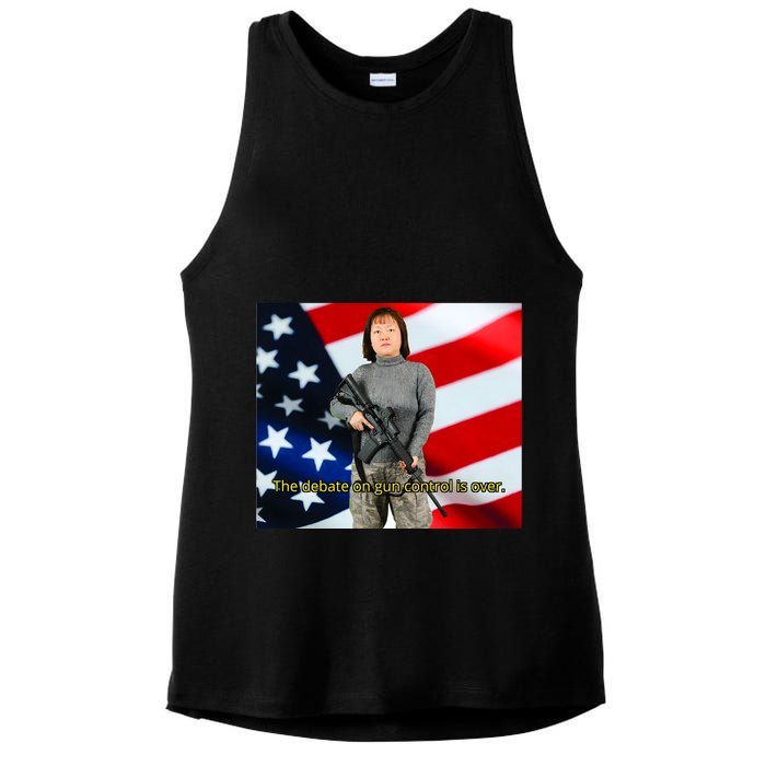 Lily Tang Williams The Debate On Gun Control Is Over Ladies PosiCharge Tri-Blend Wicking Tank