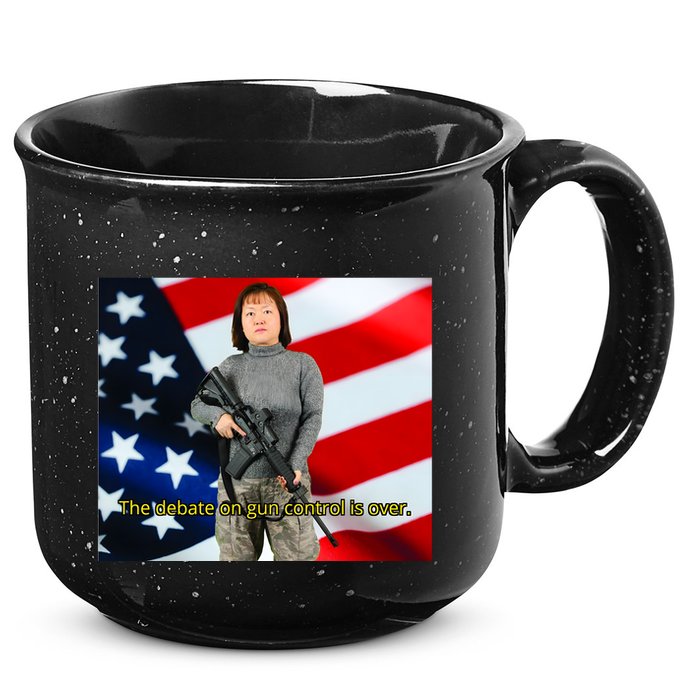 Lily Tang Williams The Debate On Gun Control Is Over 15oz Campfire Ceramic Mug