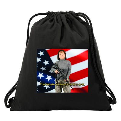 Lily Tang Williams The Debate On Gun Control Is Over Drawstring Bag