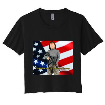 Lily Tang Williams The Debate On Gun Control Is Over Crop Top