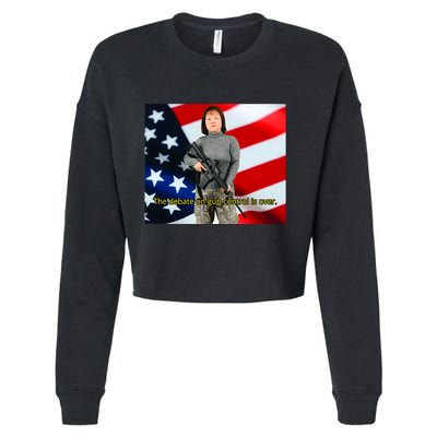 Lily Tang Williams The Debate On Gun Control Is Over Cropped Pullover Crew
