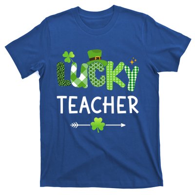 Lucky Teacher With Shamrock For St Patricks Day School Gift T-Shirt