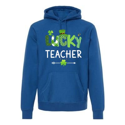 Lucky Teacher With Shamrock For St Patricks Day School Gift Premium Hoodie