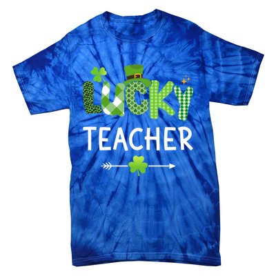 Lucky Teacher With Shamrock For St Patricks Day School Gift Tie-Dye T-Shirt