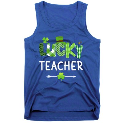 Lucky Teacher With Shamrock For St Patricks Day School Gift Tank Top