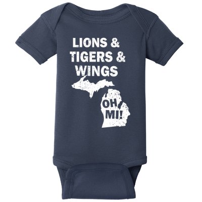 Lions Tigers Wings Oh Mi Vintage Baby Bodysuit
