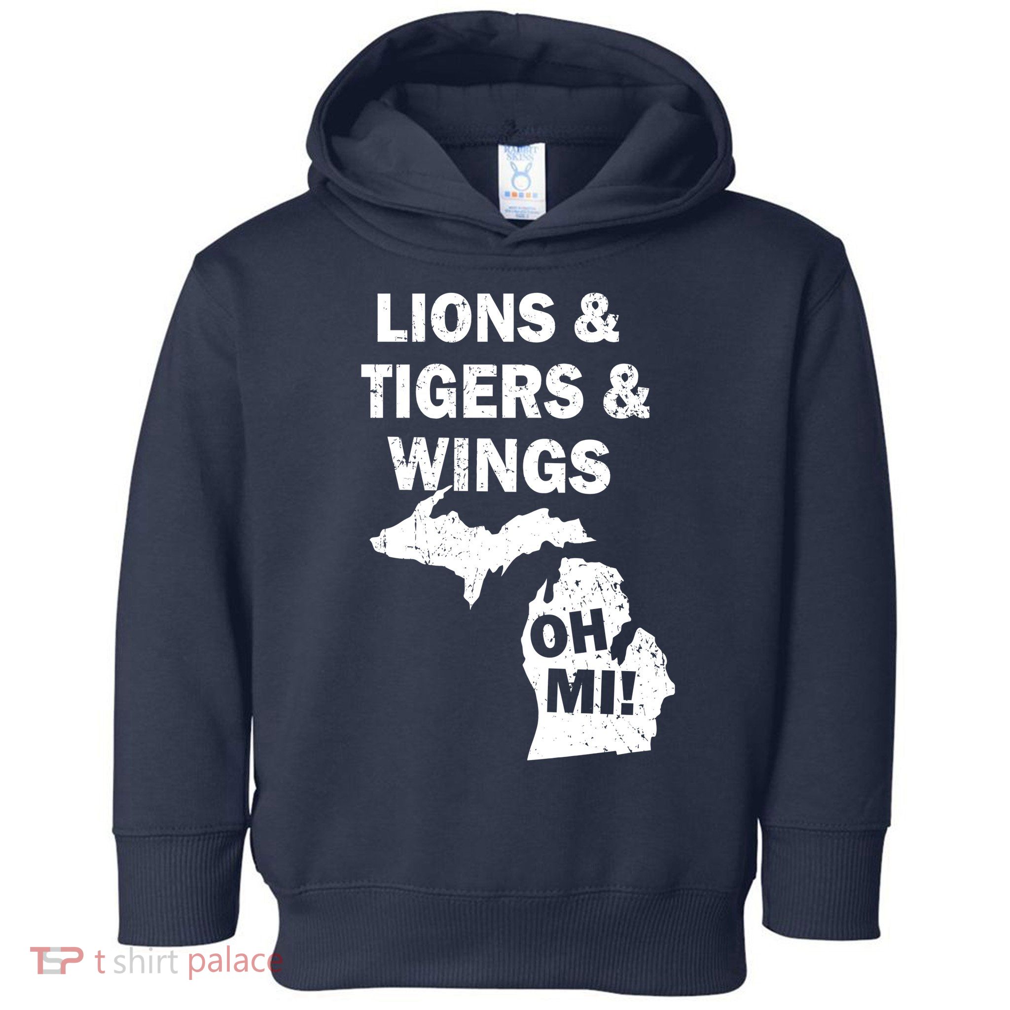 Lions Tigers Wings Oh Mi Vintage Toddler Hoodie