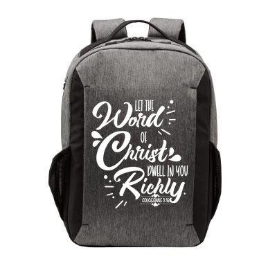 Let The Word Of Christ Well In You Richly Colossians 316 Vector Backpack