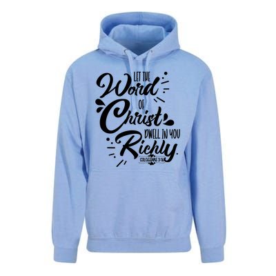 Let The Word Of Christ Well In You Richly Colossians 316 Unisex Surf Hoodie