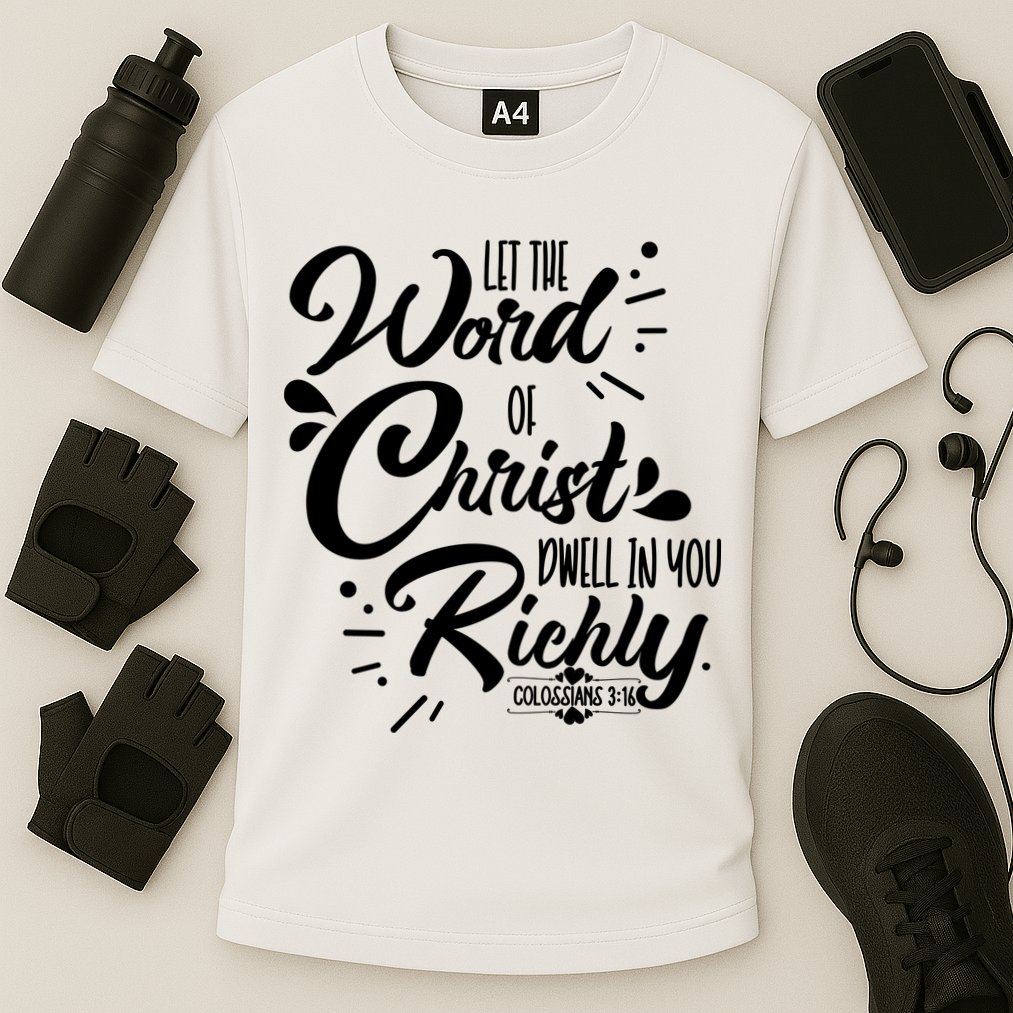 Let The Word Of Christ Well In You Richly Colossians 316 Performance Shirt