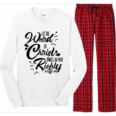 Let The Word Of Christ Well In You Richly Colossians 316 Long Sleeve Pajama Set