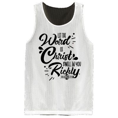 Let The Word Of Christ Well In You Richly Colossians 316 Mesh Reversible Basketball Jersey Tank