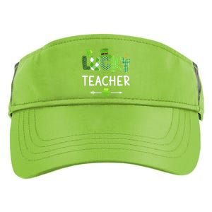 Lucky teacher with shamrock for St Patricks day school Adult Drive Performance Visor