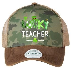 Lucky teacher with shamrock for St Patricks day school Legacy Tie Dye Trucker Hat