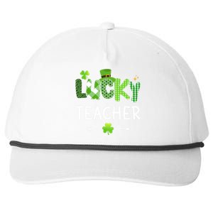 Lucky teacher with shamrock for St Patricks day school Snapback Five-Panel Rope Hat