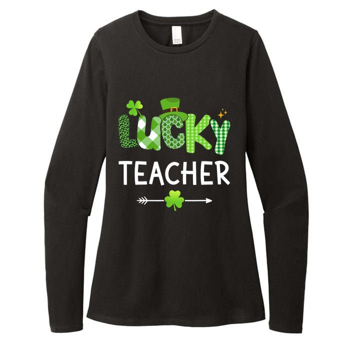 Lucky teacher with shamrock for St Patricks day school Womens CVC Long Sleeve Shirt