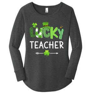 Lucky teacher with shamrock for St Patricks day school Women's Perfect Tri Tunic Long Sleeve Shirt