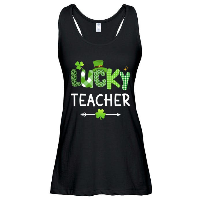 Lucky teacher with shamrock for St Patricks day school Ladies Essential Flowy Tank