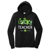 Lucky teacher with shamrock for St Patricks day school Women's Pullover Hoodie