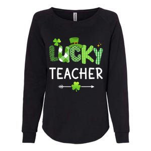 Lucky teacher with shamrock for St Patricks day school Womens California Wash Sweatshirt