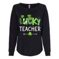 Lucky teacher with shamrock for St Patricks day school Womens California Wash Sweatshirt