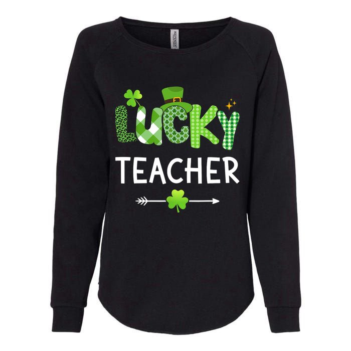 Lucky teacher with shamrock for St Patricks day school Womens California Wash Sweatshirt