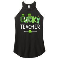 Lucky teacher with shamrock for St Patricks day school Women's Perfect Tri Rocker Tank