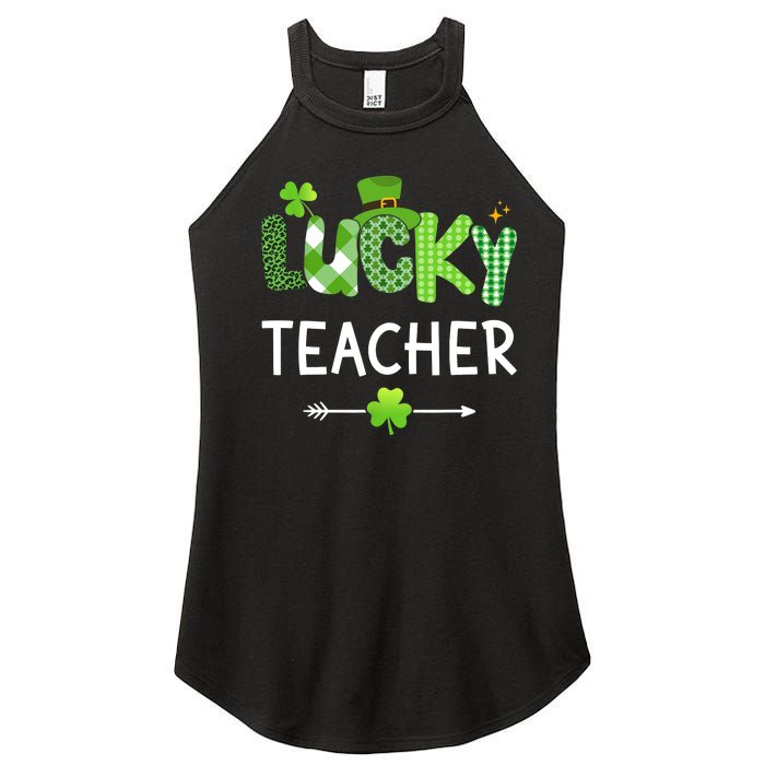 Lucky teacher with shamrock for St Patricks day school Women's Perfect Tri Rocker Tank