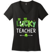 Lucky teacher with shamrock for St Patricks day school Women's V-Neck T-Shirt