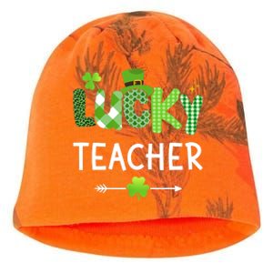 Lucky teacher with shamrock for St Patricks day school Kati - Camo Knit Beanie