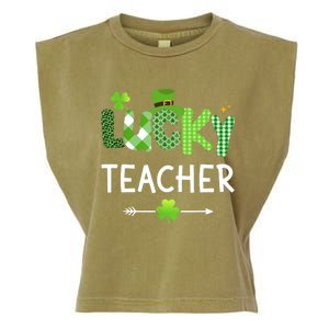 Lucky teacher with shamrock for St Patricks day school Garment-Dyed Women's Muscle Tee