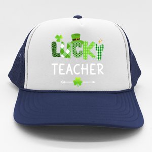 Lucky teacher with shamrock for St Patricks day school Trucker Hat