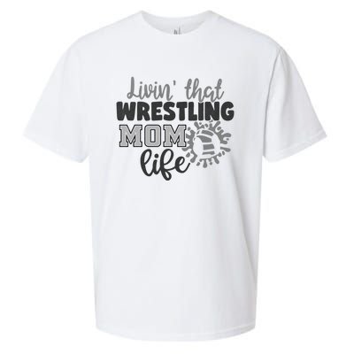 Livin That Wrestling Mom Life Mother Mama Funny Gift Sueded Cloud Jersey T-Shirt