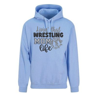 Livin That Wrestling Mom Life Mother Mama Funny Gift Unisex Surf Hoodie