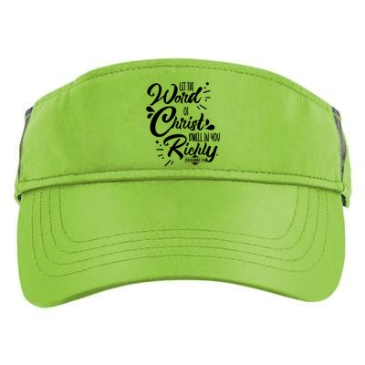 Let The Word Of Christ Dwell In You Richly Bible Adult Drive Performance Visor