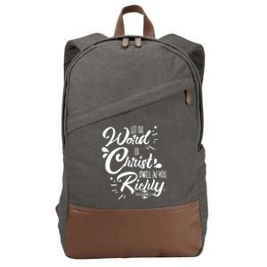 Let The Word Of Christ Dwell In You Richly Bible Cotton Canvas Backpack