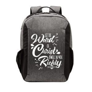 Let The Word Of Christ Dwell In You Richly Bible Vector Backpack