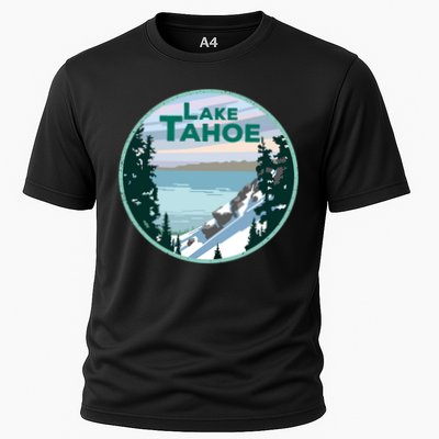 Lake Tahoe Winter Meaningful Gift California Nevada Mountain Gift Cooling Performance Crew T-Shirt