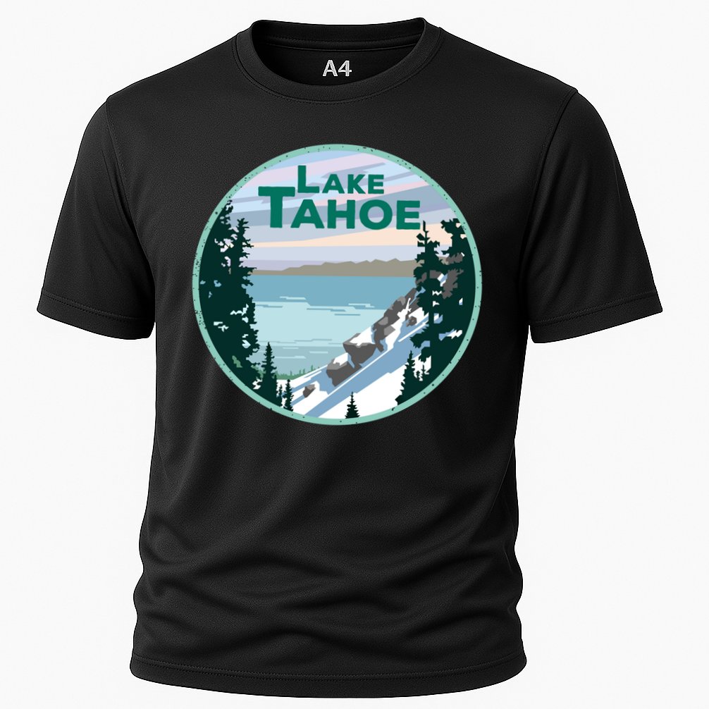 Lake Tahoe Winter Meaningful Gift California Nevada Mountain Gift Cooling Performance Crew T-Shirt