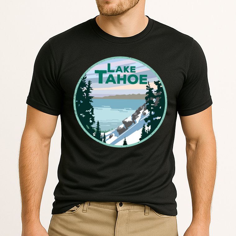 Lake Tahoe Winter Meaningful Gift California Nevada Mountain Gift Cooling Performance Crew T-Shirt