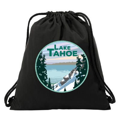 Lake Tahoe Winter Meaningful Gift California Nevada Mountain Gift Drawstring Bag