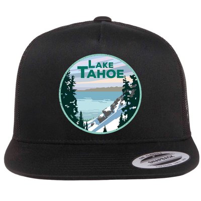 Lake Tahoe Winter Meaningful Gift California Nevada Mountain Gift Flat Bill Trucker Hat