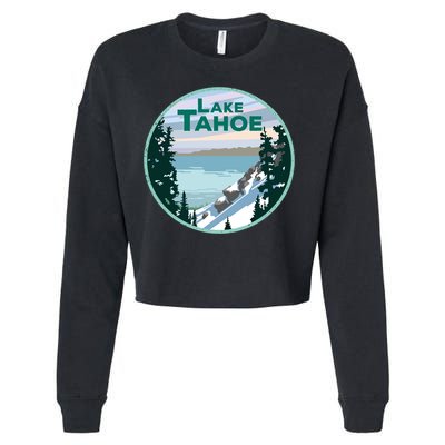 Lake Tahoe Winter Meaningful Gift California Nevada Mountain Gift Cropped Pullover Crew