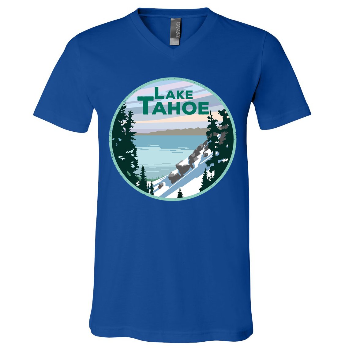 Lake Tahoe Winter Meaningful Gift California Nevada Mountain Gift V-Neck T-Shirt
