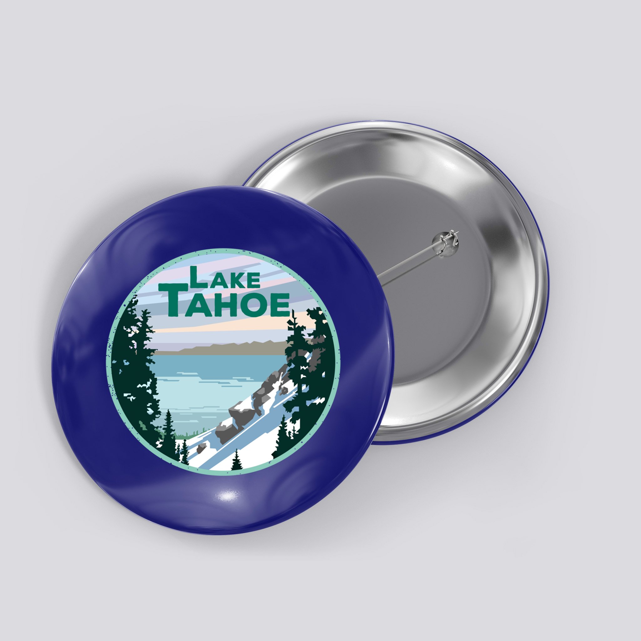 Lake Tahoe Winter Meaningful Gift California Nevada Mountain Gift Button